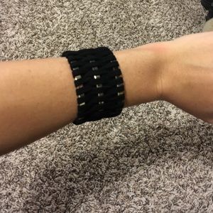 Victoria's Secret black/gold suede cuff bracelet